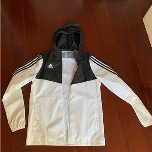 Adidas White & Black Windbreaker